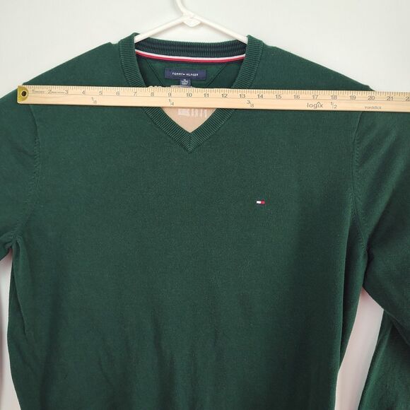 🔥Vintage Tommy Hilfiger v-neck pullover sweater, Men's XL, green, long sleeves - Picture 1 of 7